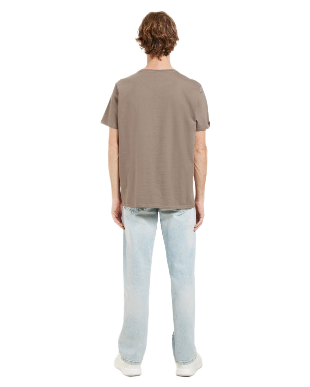 Ash Brown coloured Didriksons Mens Harald T-Shirt on white background