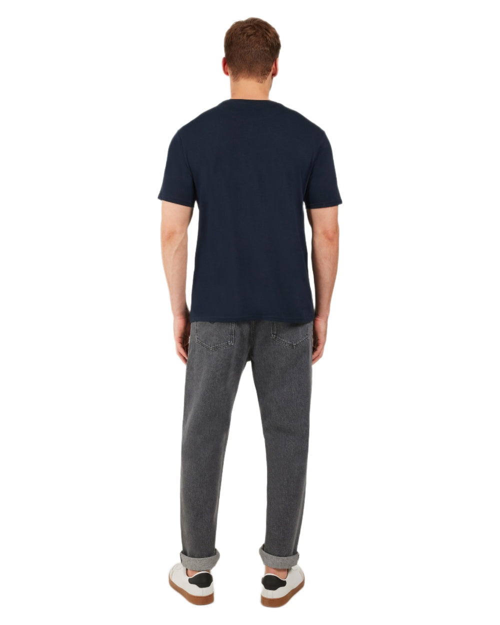 Dark Night Blue coloured Didriksons Mens Harald T-Shirt on white background