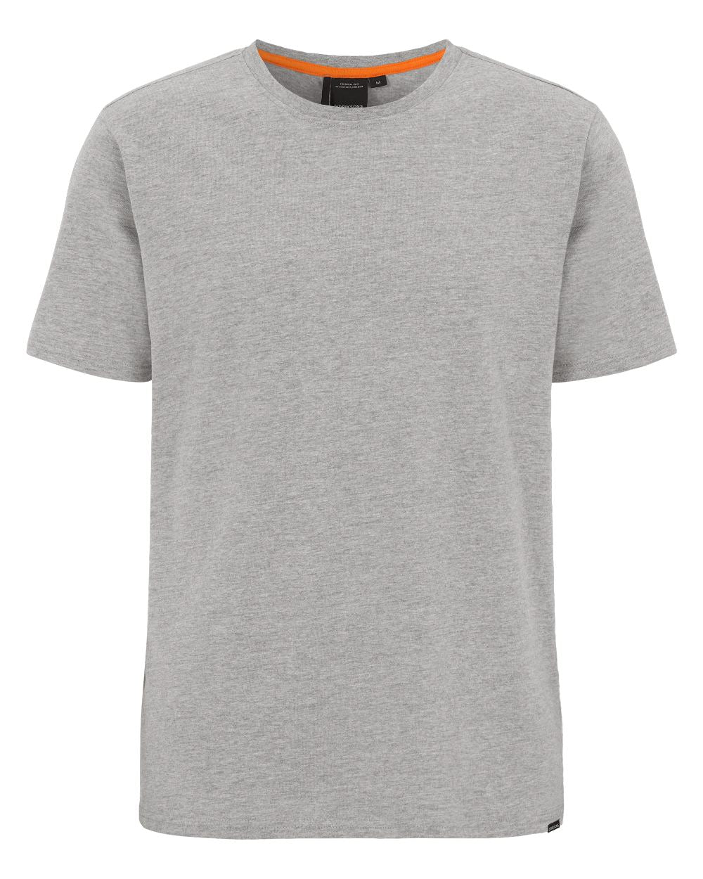 Grey Melange coloured Didriksons Mens Harald T-Shirt on white background