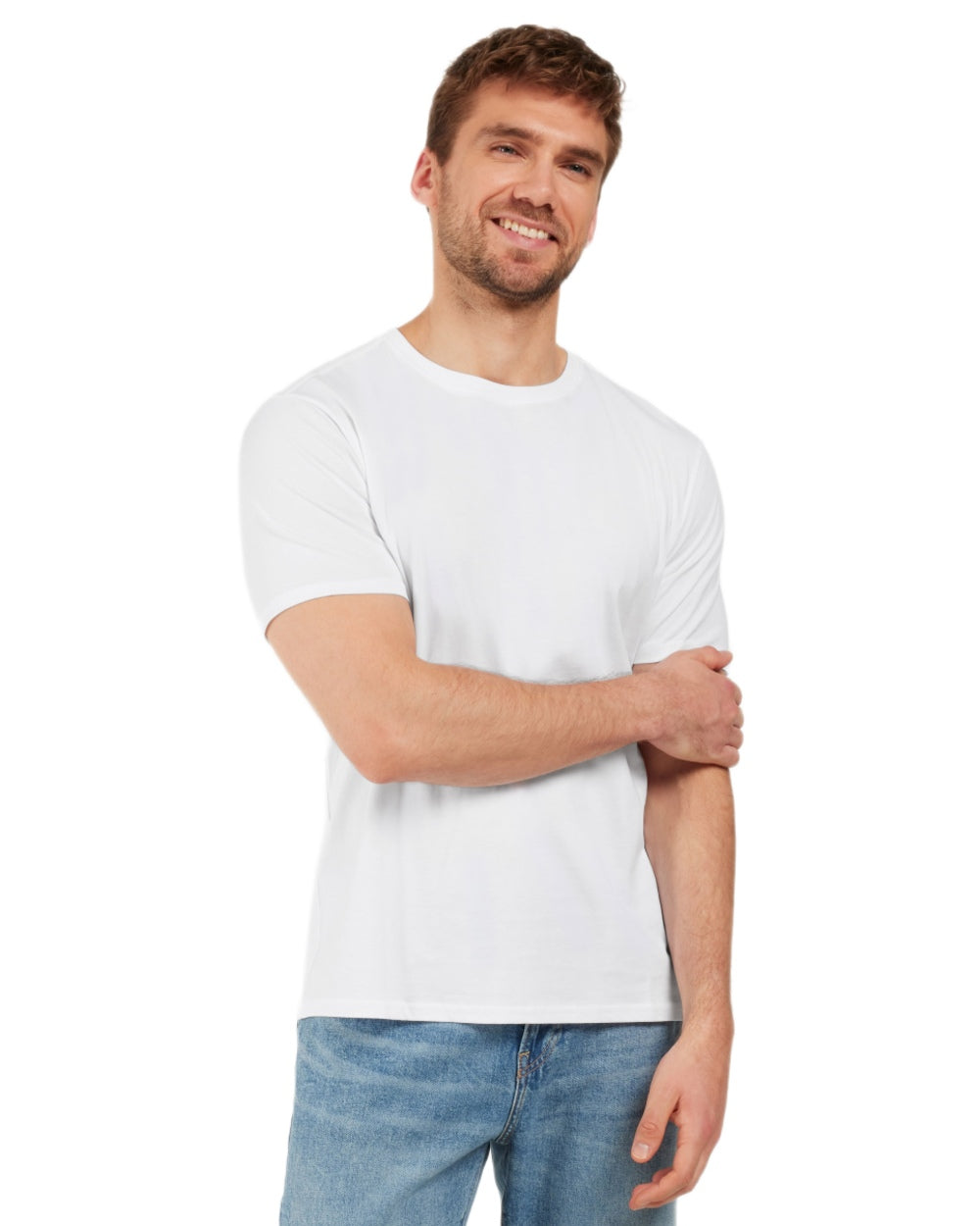 Snow White coloured Didriksons Mens Harald T-Shirt on white background