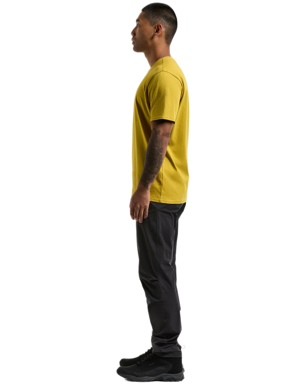 Yellow Pollen coloured Didriksons Mens Harald T-Shirt on white background