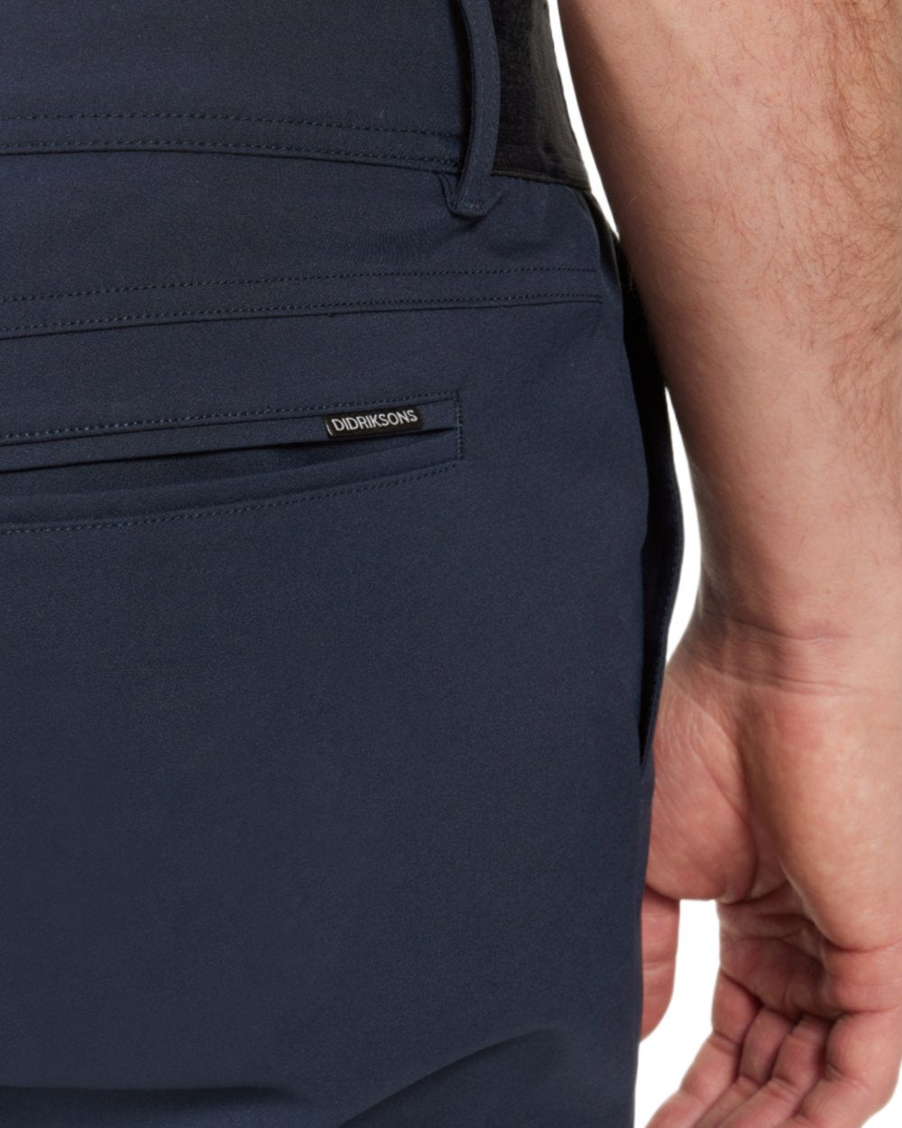 Dark Night Blue coloured Didriksons Mens Ian Shorts on white background