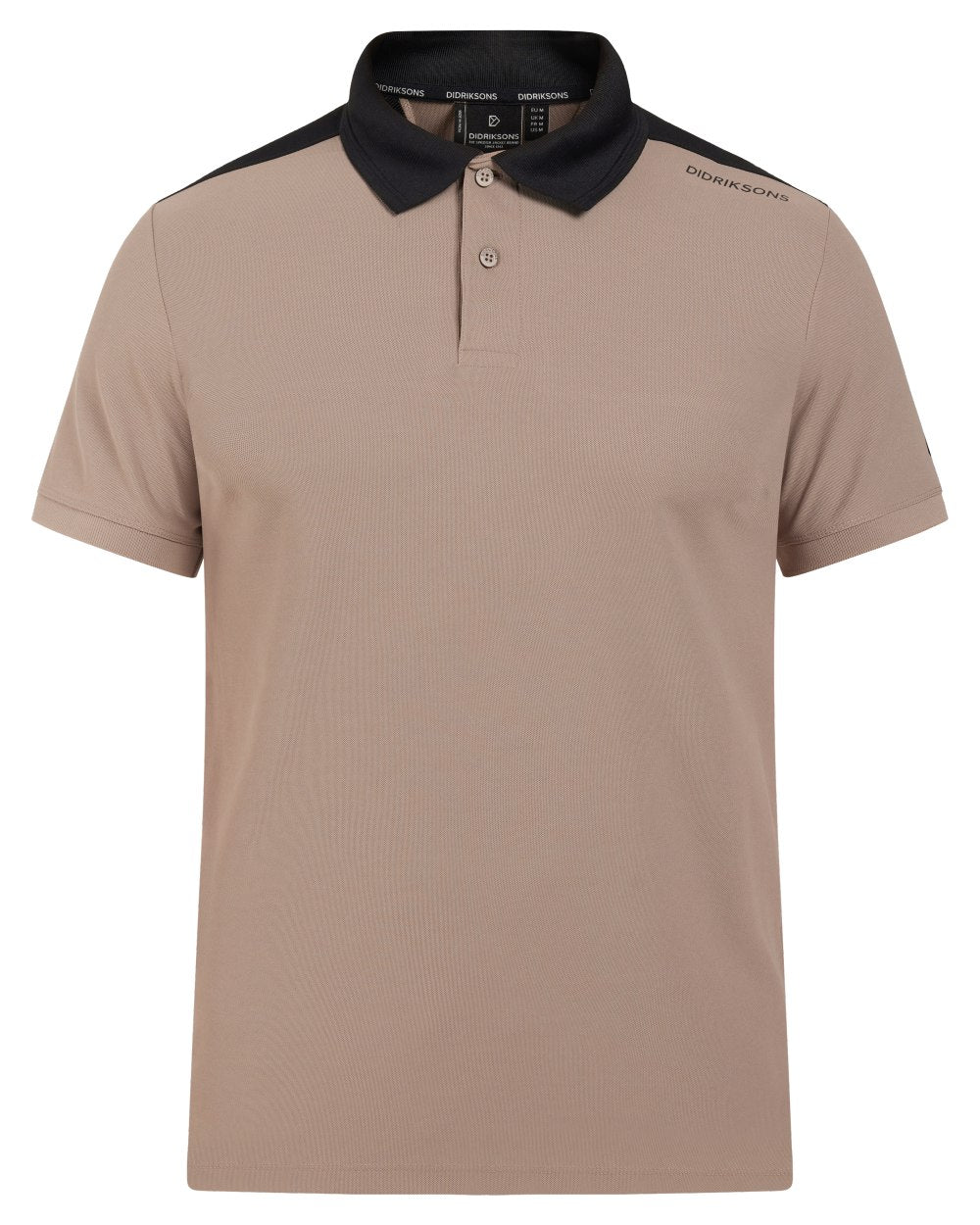 Ash Brown coloured Didriksons Mens Jack Polo T-Shirt on white background