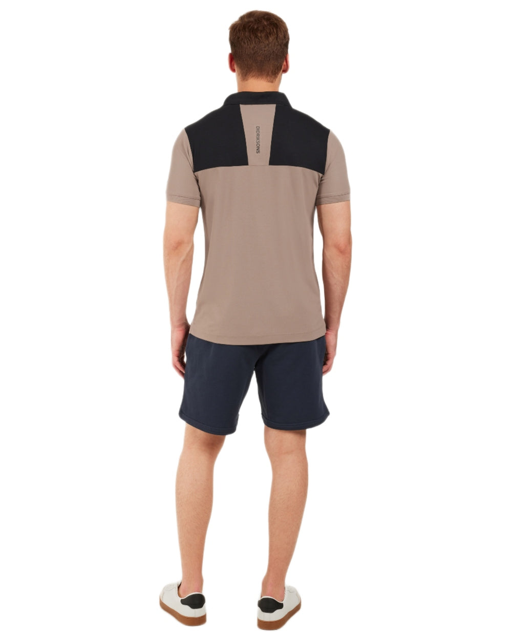 Ash Brown coloured Didriksons Mens Jack Polo T-Shirt on white background