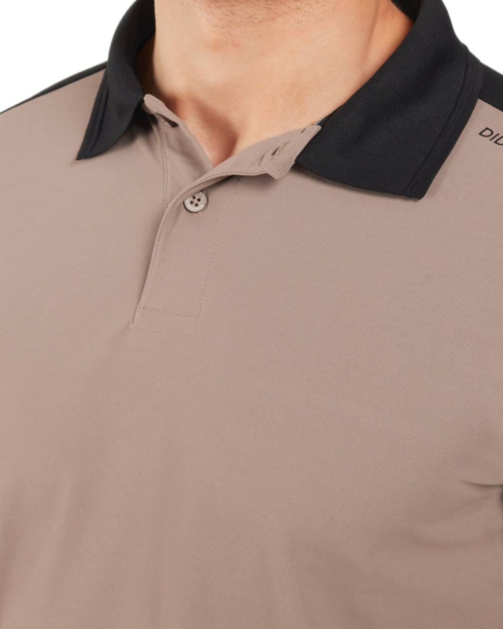 Ash Brown coloured Didriksons Mens Jack Polo T-Shirt on white background
