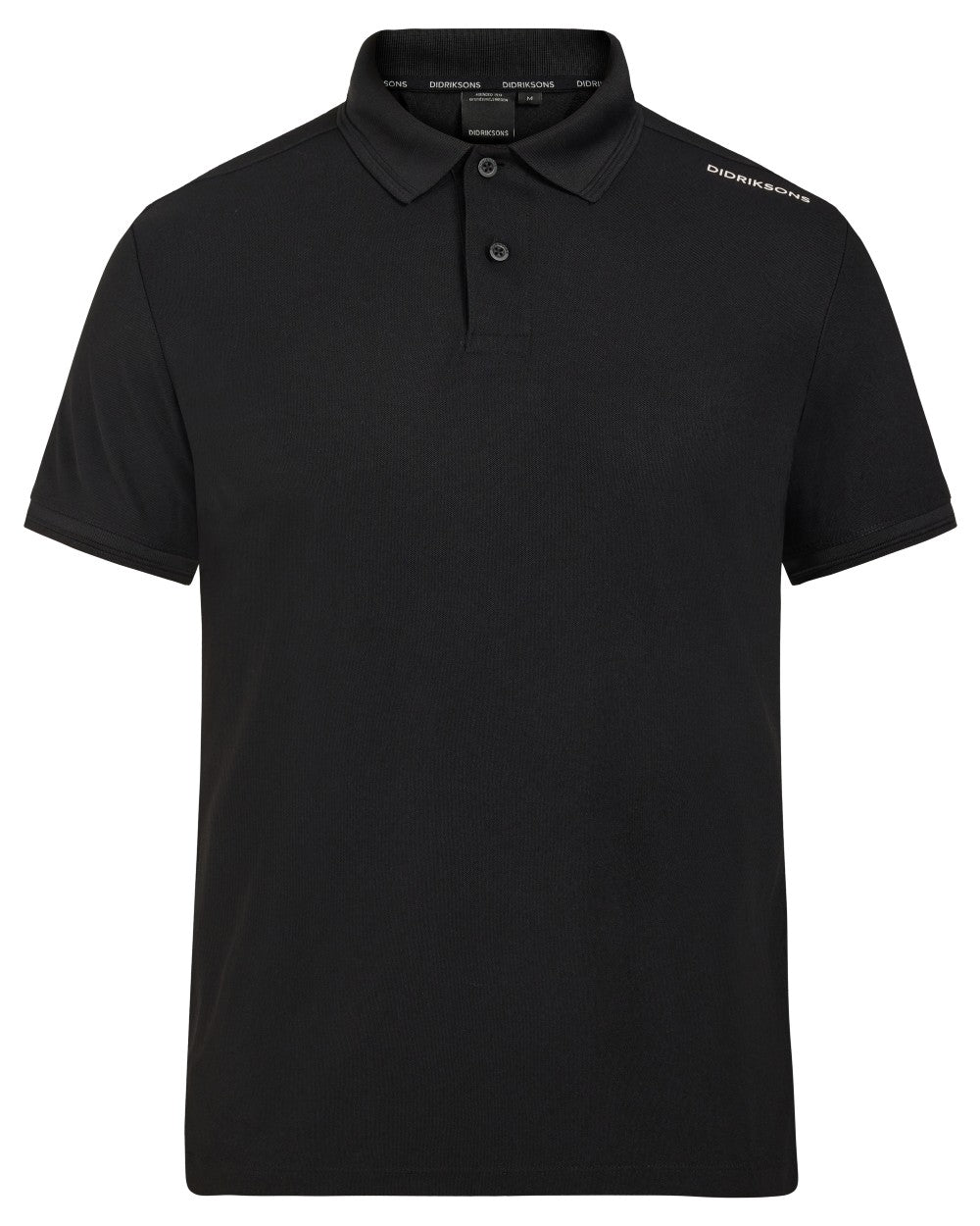 Black coloured Didriksons Mens Jack Polo T-Shirt on white background