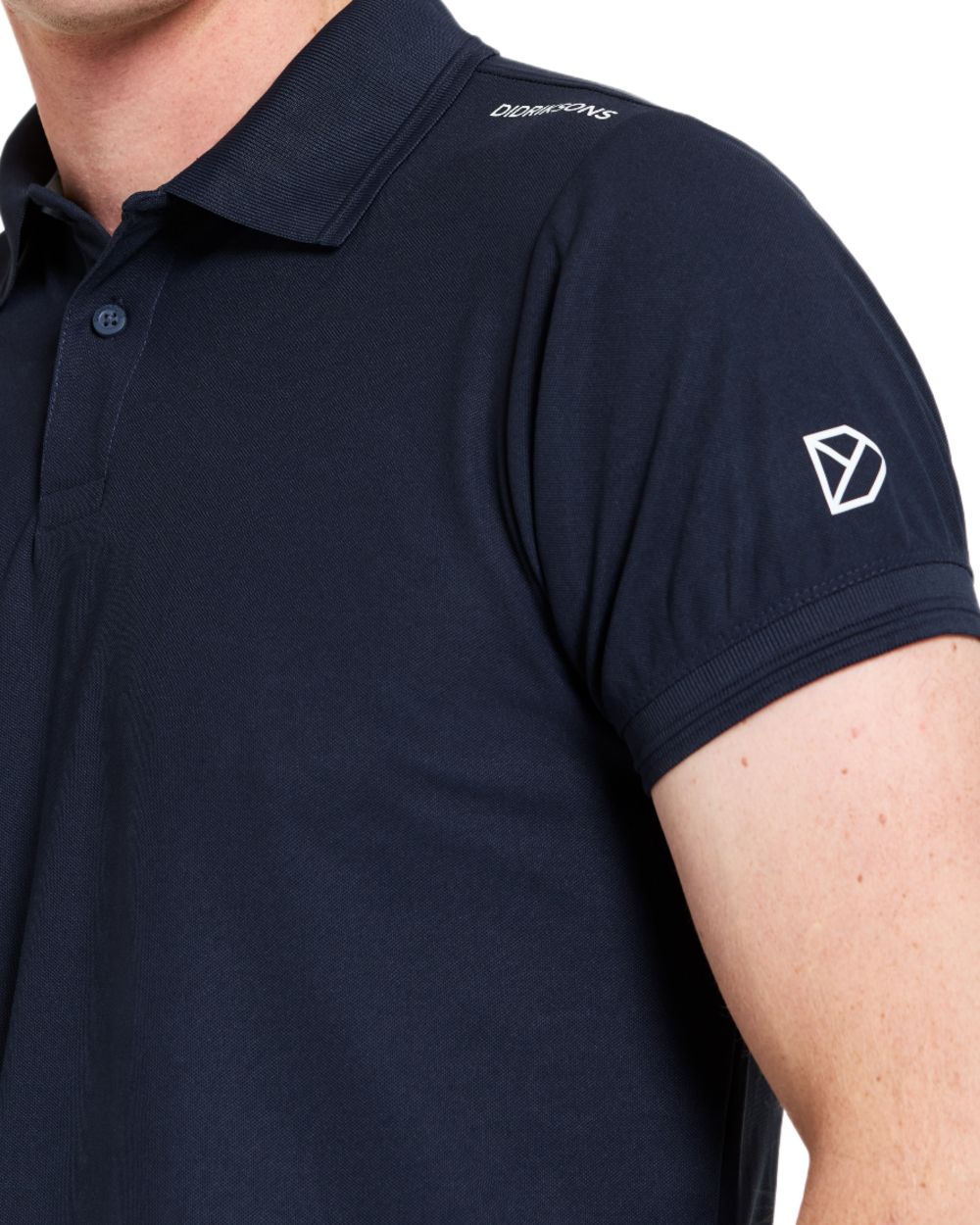 Dark Night Blue coloured Didriksons Mens Jack Polo T-Shirt on white background