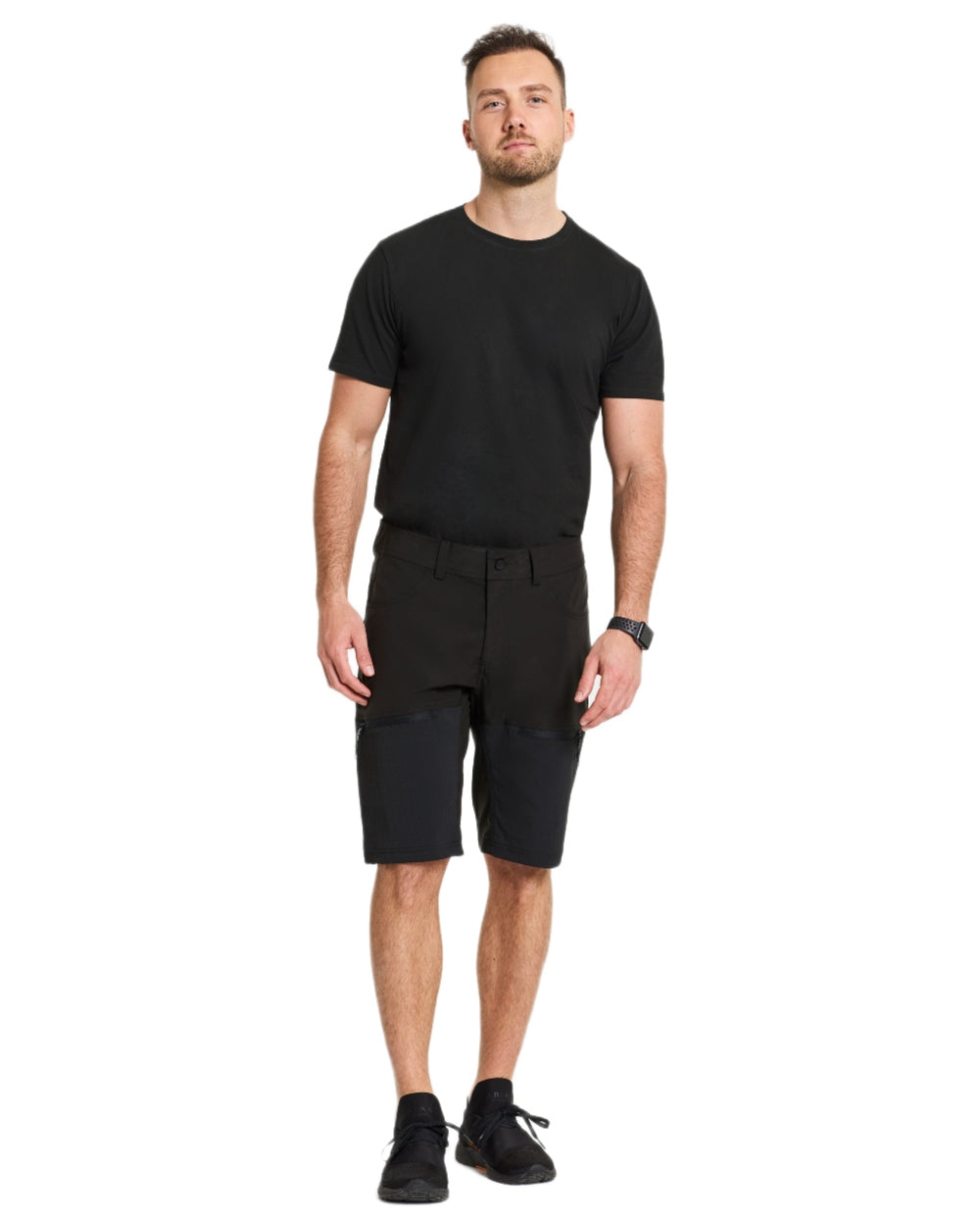 Black coloured Didriksons Mens Kallax Shorts on white background