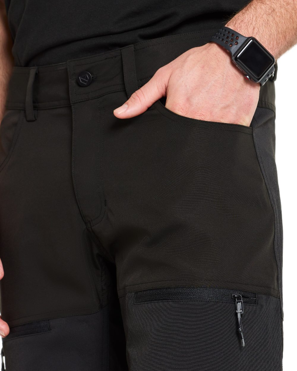 Black coloured Didriksons Mens Kallax Shorts on white background