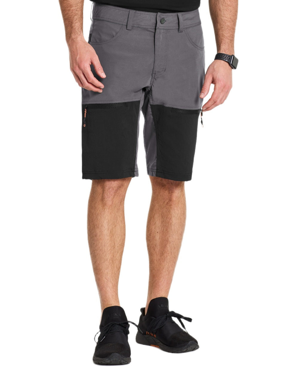 Coal Black coloured Didriksons Mens Kallax Shorts on white background