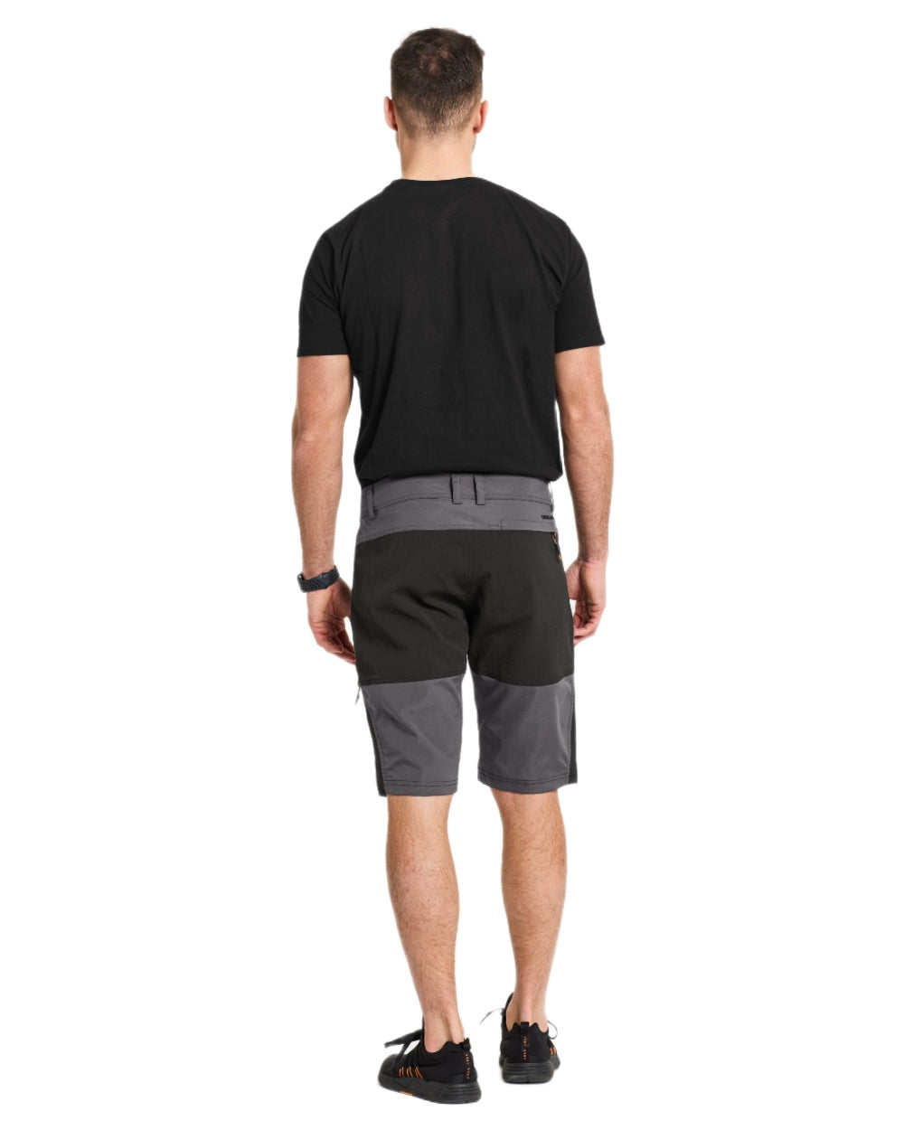 Coal Black coloured Didriksons Mens Kallax Shorts on white background