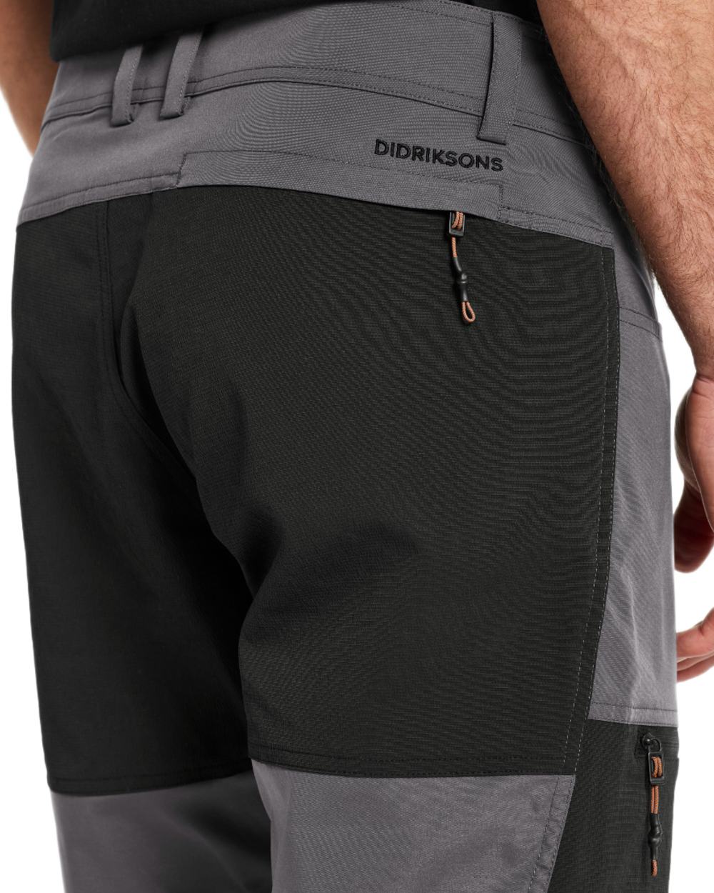 Coal Black coloured Didriksons Mens Kallax Shorts on white background
