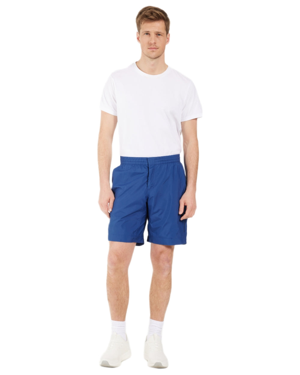 Blue Water coloured Didriksons Mens Malte Shorts on white background