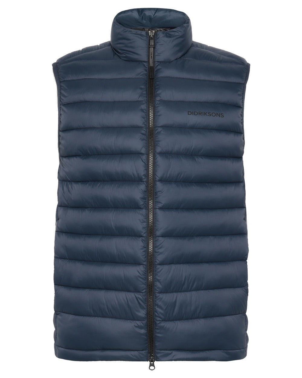 Sleepy Blue coloured Didriksons Mens Marino Vest on white background