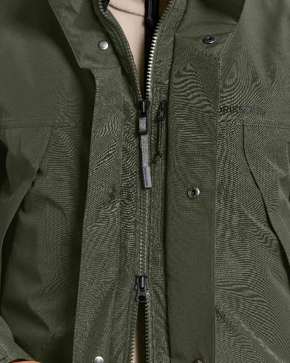 Deep Green Coloured Didriksons Mens Rick Parka on white background