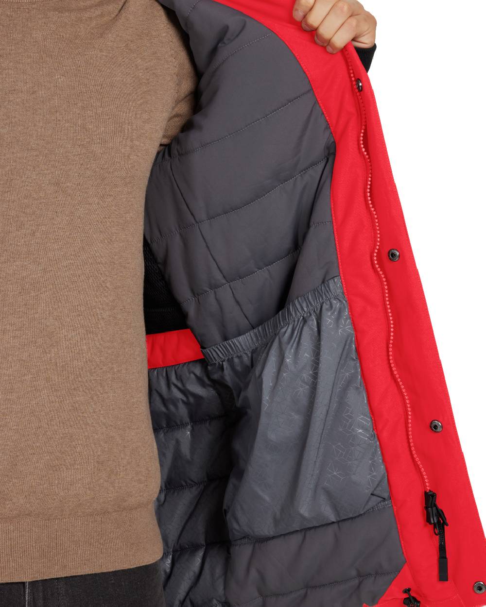 Pomme Red Coloured Didriksons Mens Rick Parka on white background