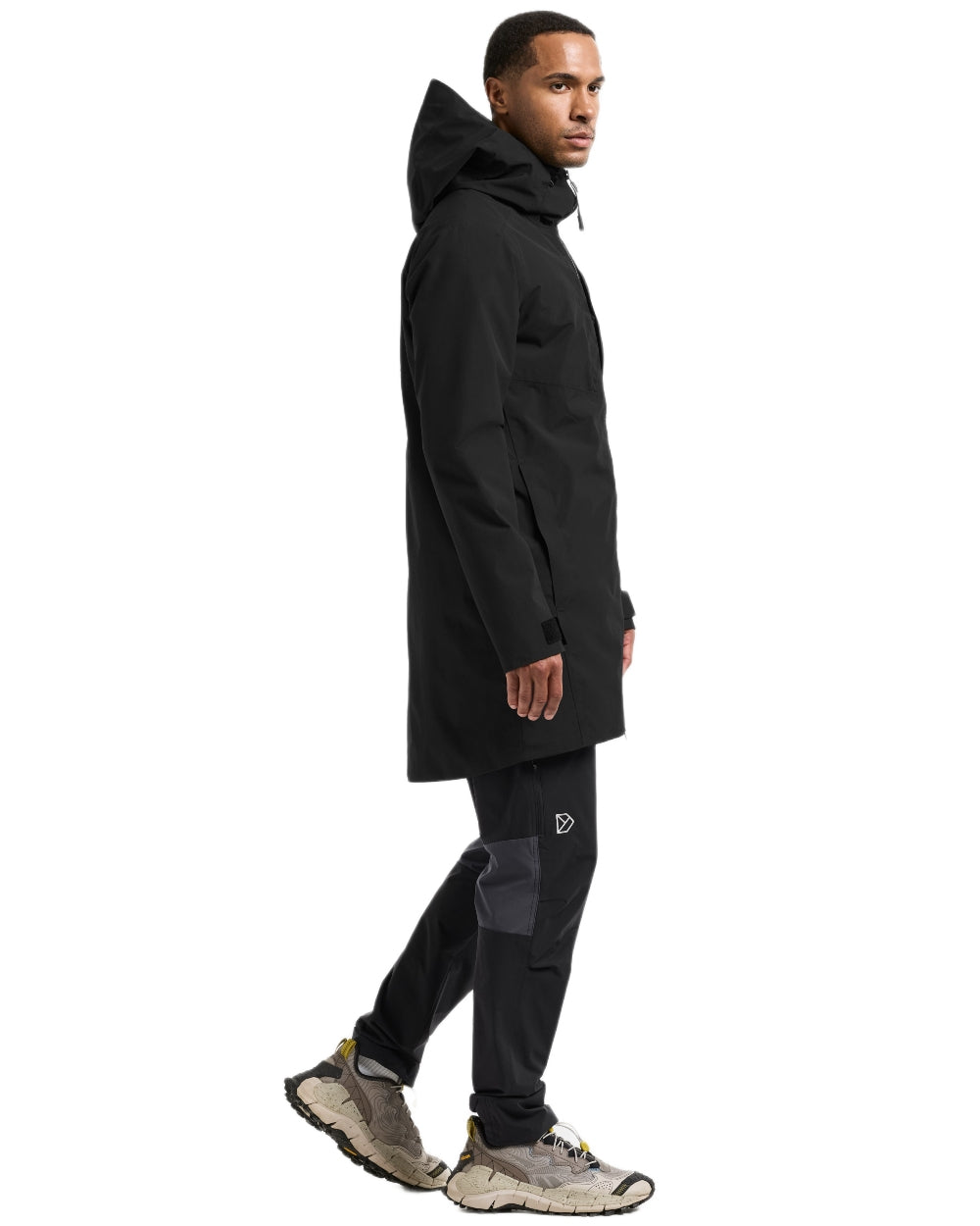Black coloured Didriksons Mens Soren Parka on white background
