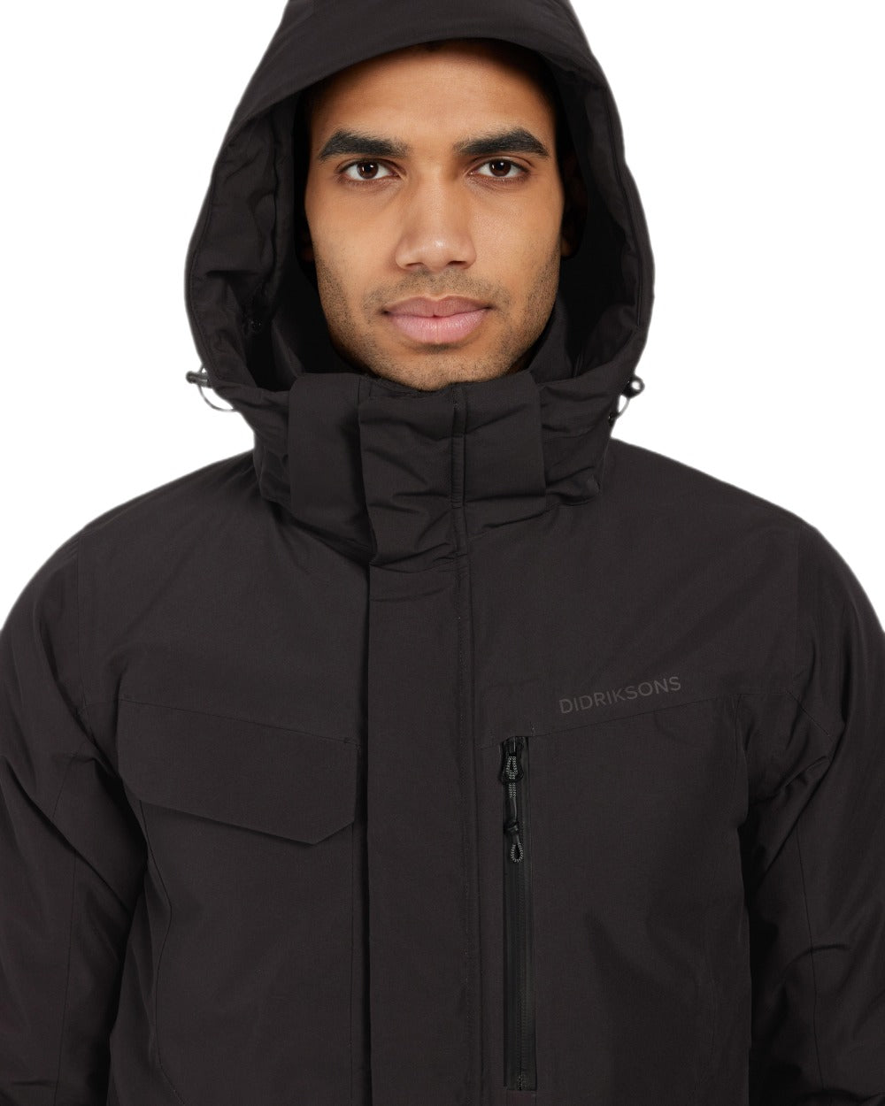 Black Coloured Didriksons Mens Stefan Jacket on white background