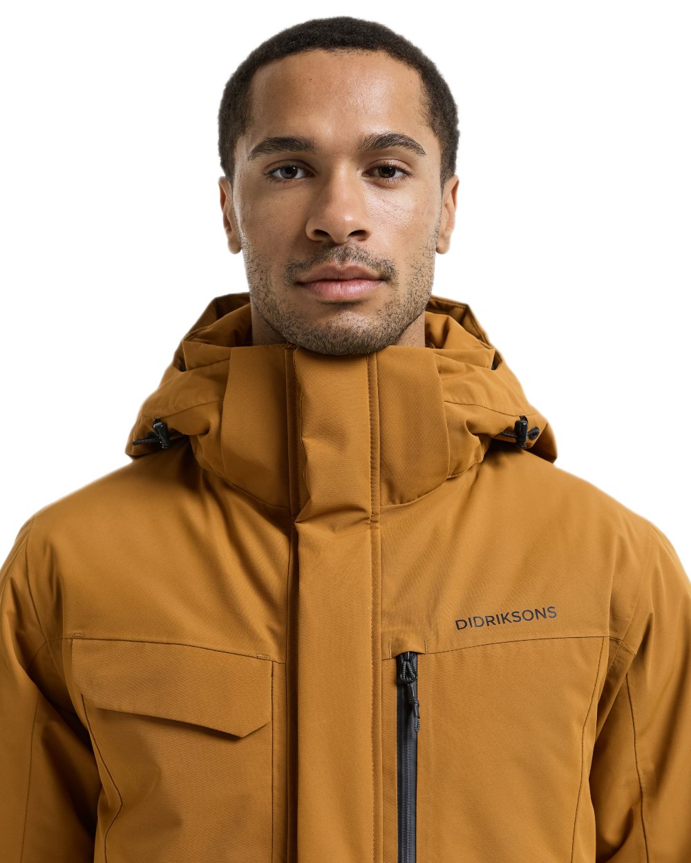 Spice Brown Coloured Didriksons Mens Stefan Jacket on white background