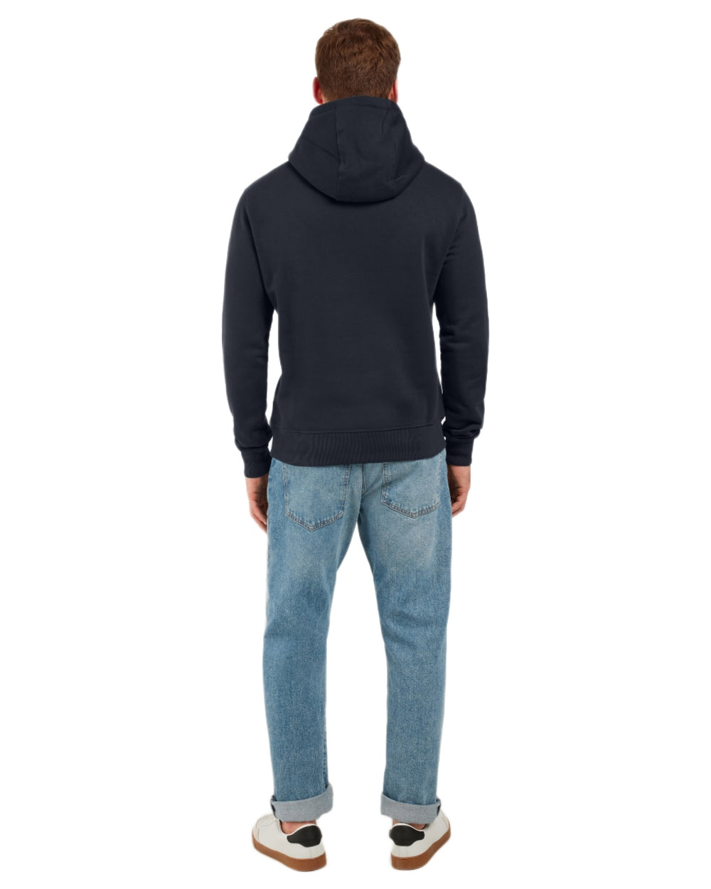 Navy coloured Didriksons Mens Ven Ocean Hoodie on white background