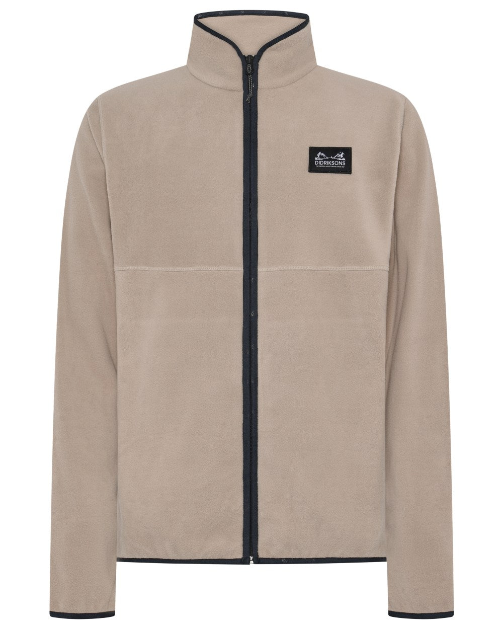 Beach Beige coloured Didriksons Mens Vito Full Zip Fleece on white background