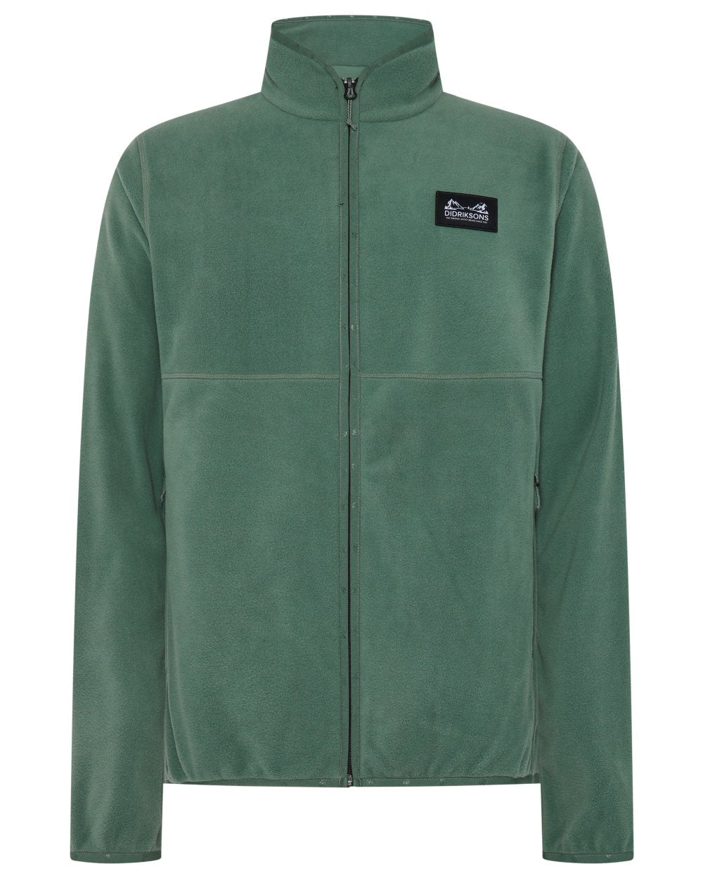 Dark Moss coloured Didriksons Mens Vito Full Zip Fleece on white background
