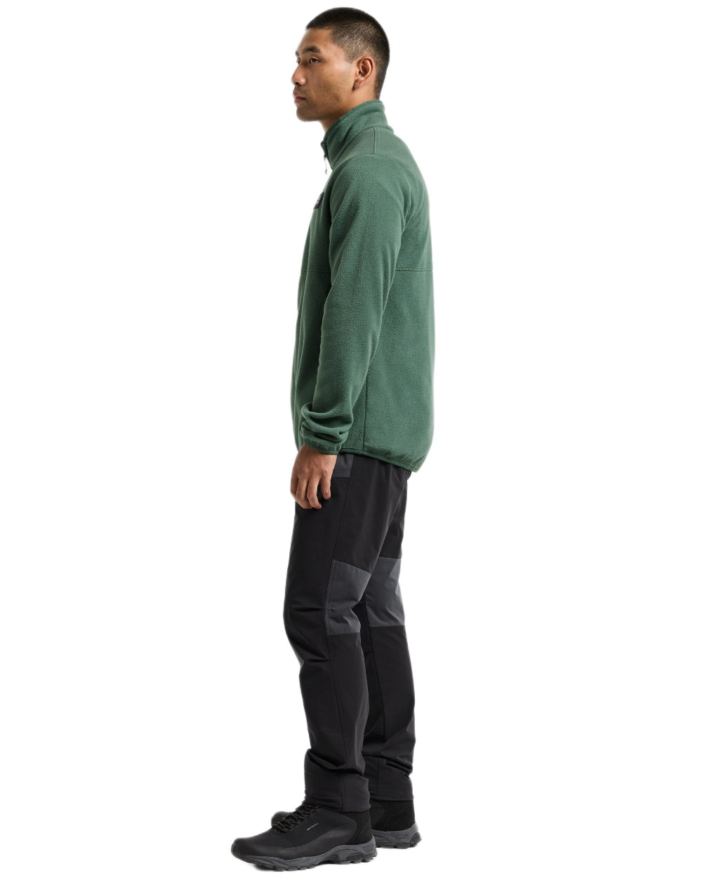 Dark Moss coloured Didriksons Mens Vito Full Zip Fleece on white background