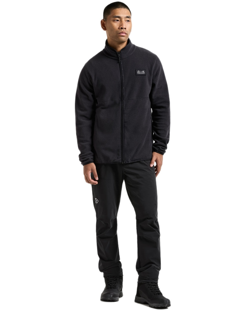 Graphite coloured Didriksons Mens Vito Full Zip Fleece on white background