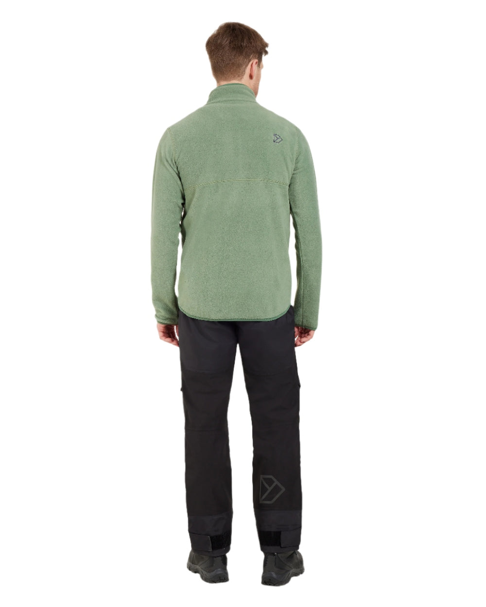 Light Moss coloured Didriksons Mens Vito USX Half Zip Sweater on white background