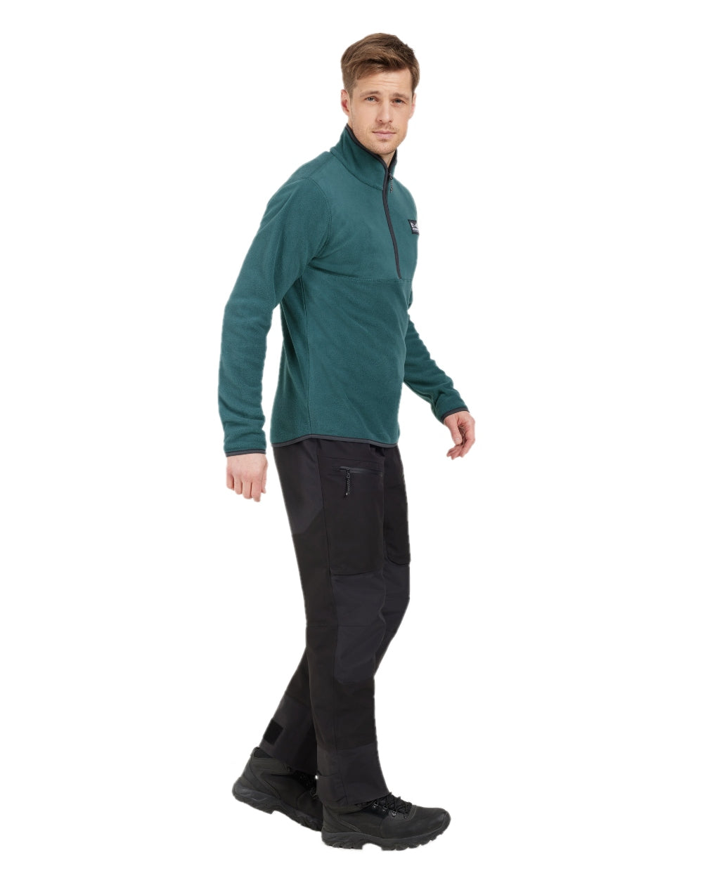 Star Blue coloured Didriksons Mens Vito USX Half Zip Sweater on white background