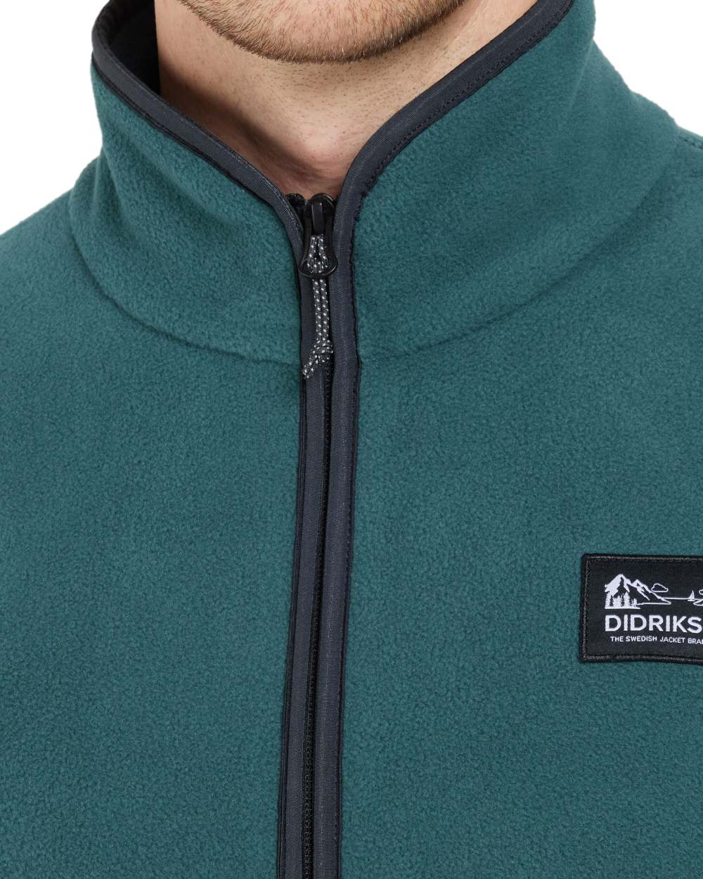 Star Blue coloured Didriksons Mens Vito USX Half Zip Sweater on white background