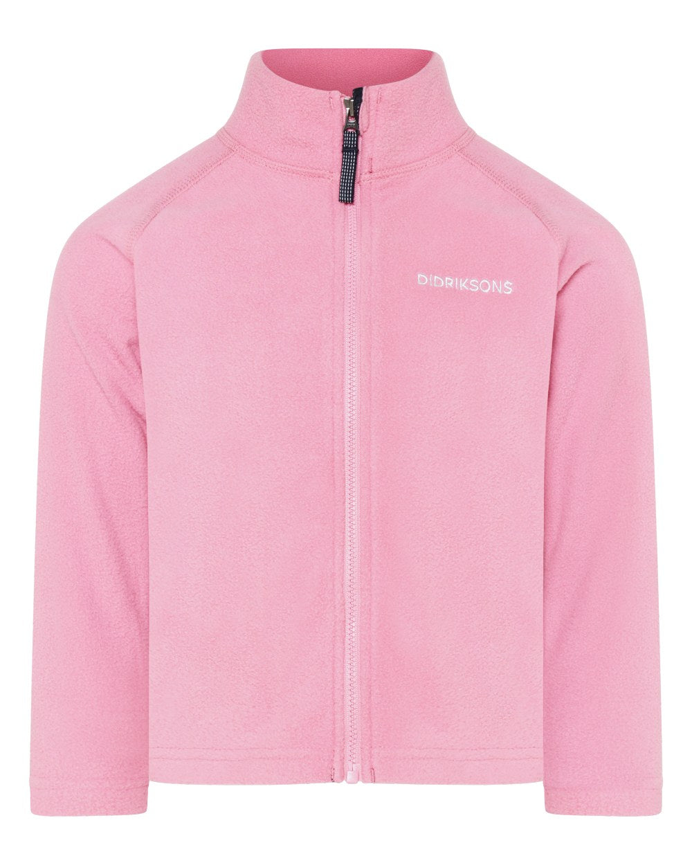 Light Heather Pink coloured Didriksons Monte Kids Fullzip Fleece on white background