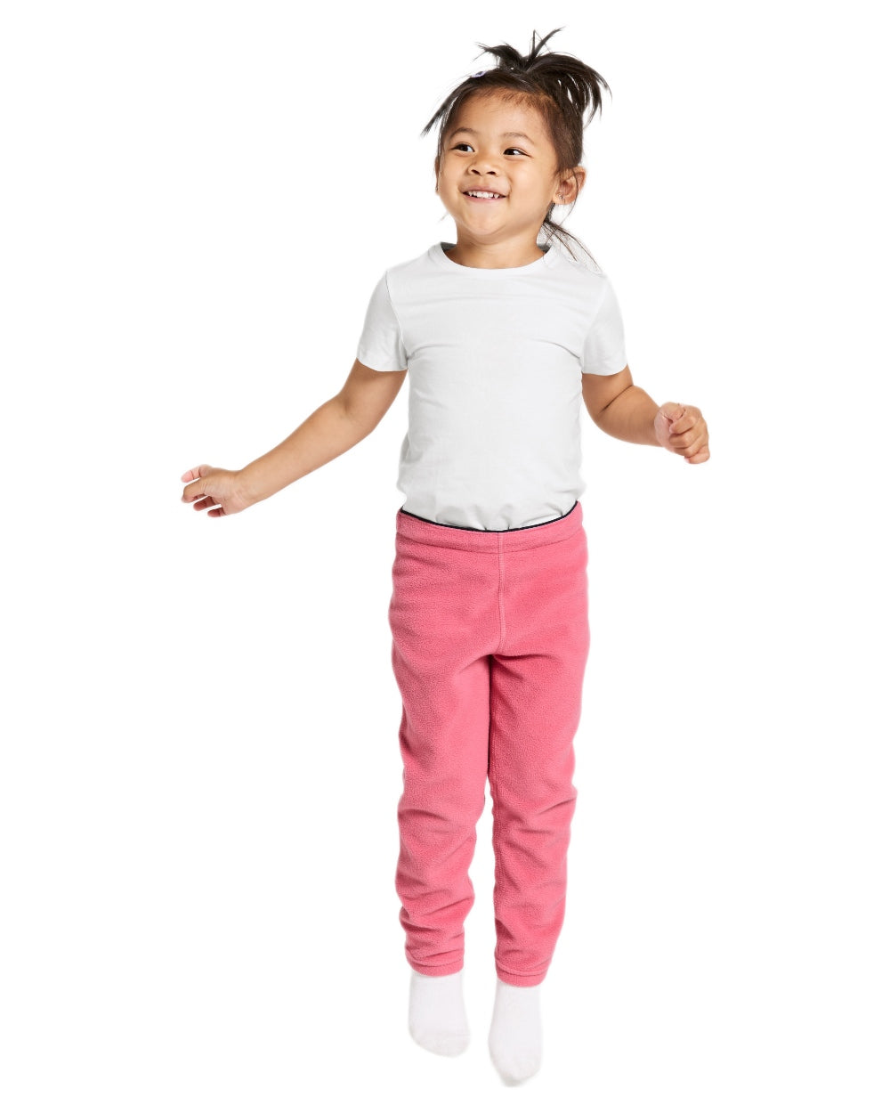 Dusty Azalea coloured Didriksons Monte Kids Pants on white background