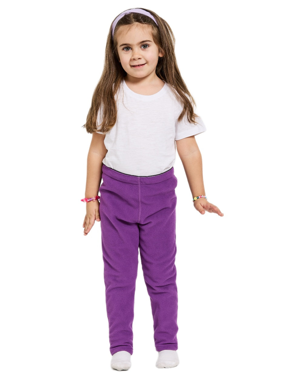 Royal Purple coloured Didriksons Monte Kids Pants on white background