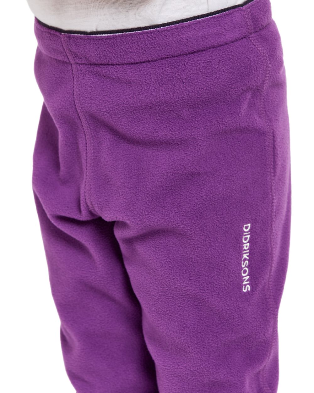 Royal Purple coloured Didriksons Monte Kids Pants on white background