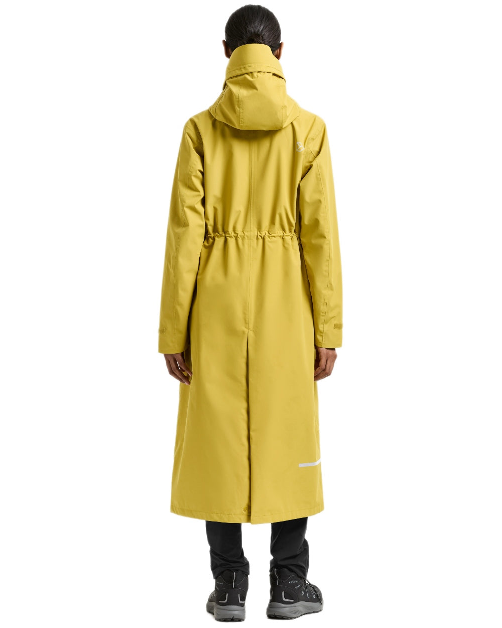 Yellow Pollen coloured Didriksons Nadja Womens Long Parka 4 on white background