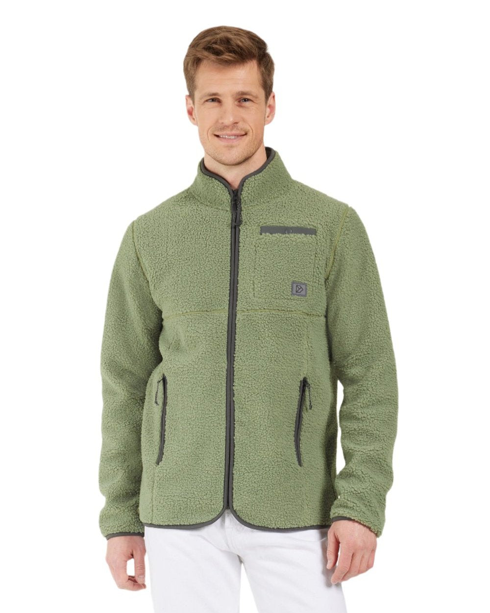 Light Moss coloured Didriksons Full-Zip Jacket on white background
