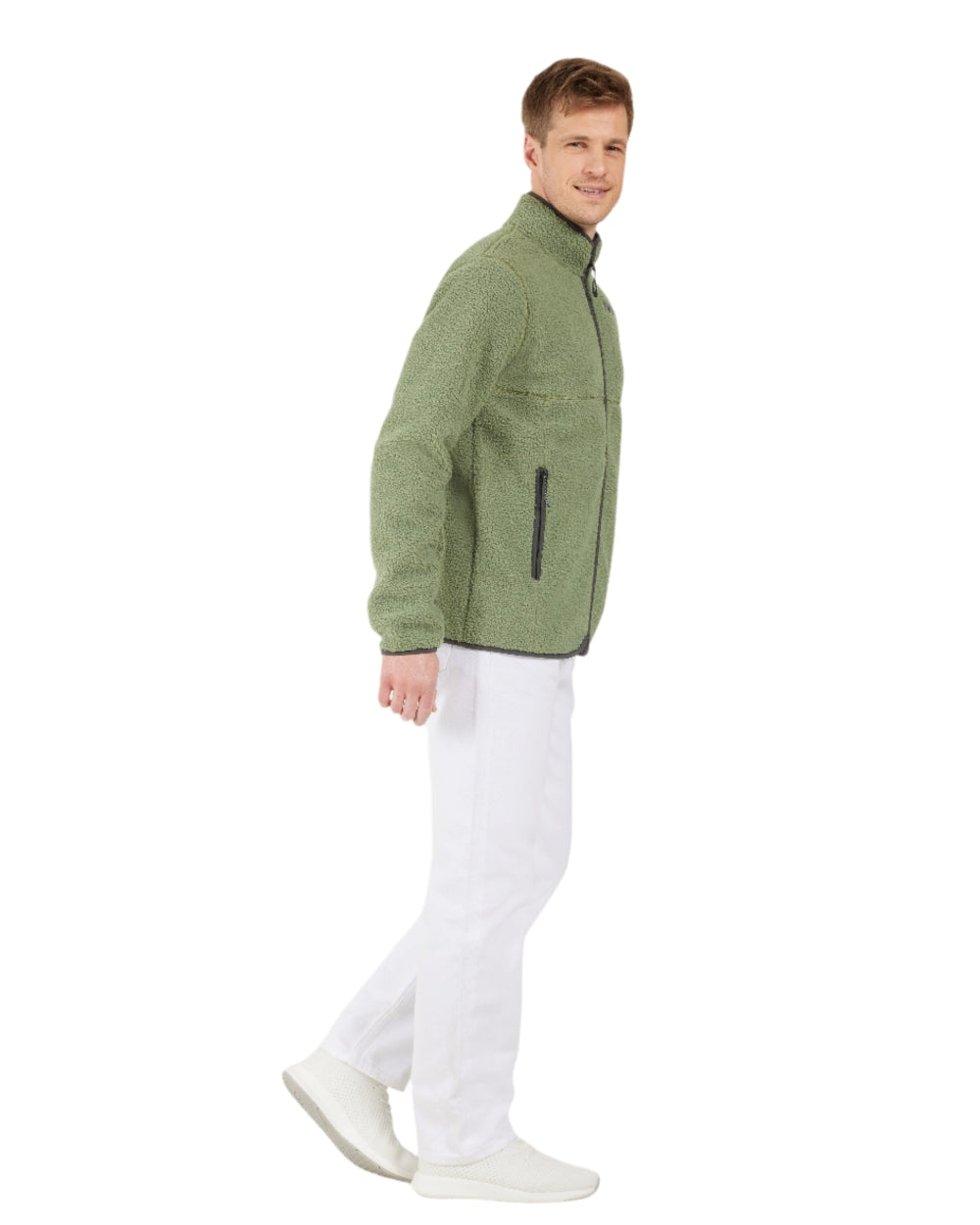 Light Moss coloured Didriksons Full-Zip Jacket on white background