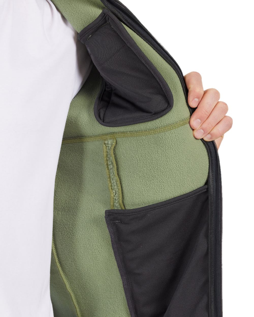 Light Moss coloured Didriksons Full-Zip Jacket on white background