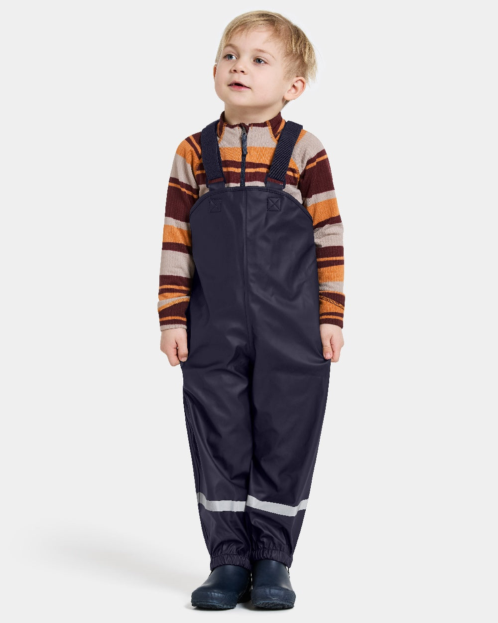 Navy coloured Didriksons Plaskeman Kids Pants 7 on white background