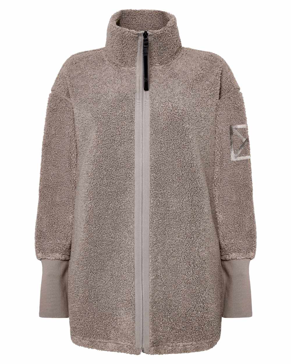Ash Brown coloured Didriksons Sally Full Zip Fleece Jacket 2 on white background