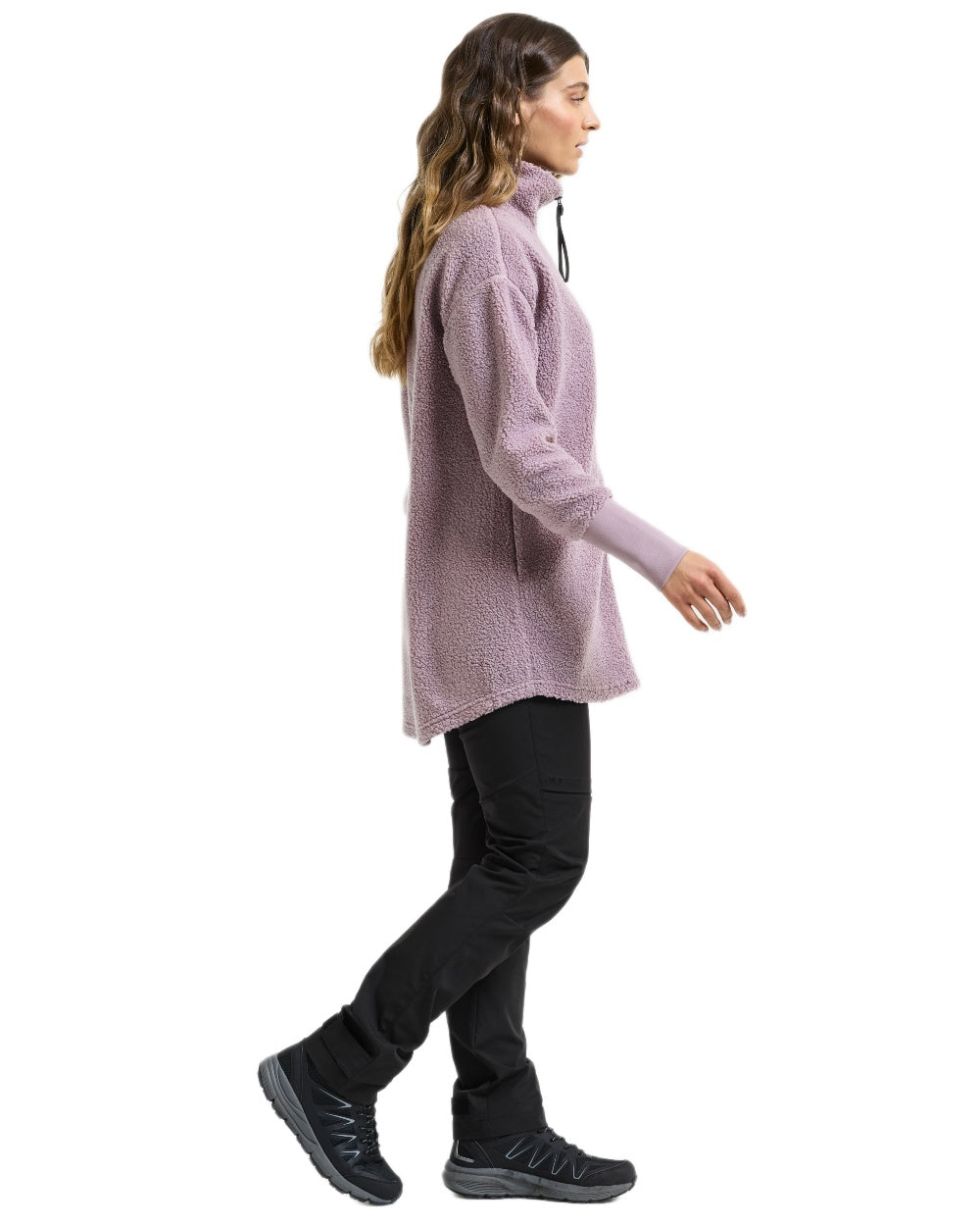 Lilac Haze coloured Didriksons Sally Full Zip Fleece Jacket 2 on white background