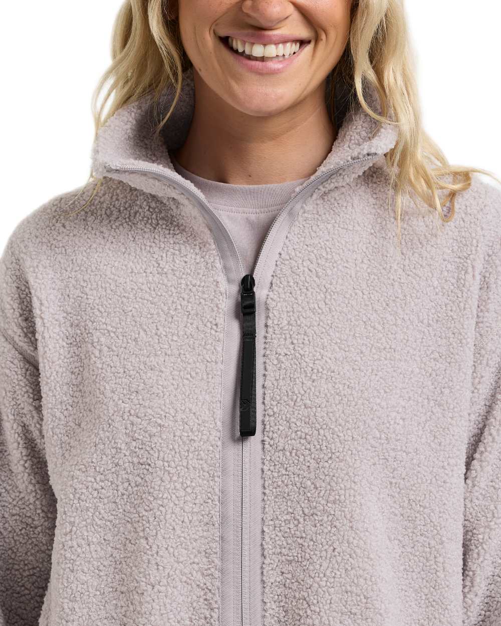 Sunrise Mist coloured Didriksons Sally Full Zip Fleece Jacket 2 on white background