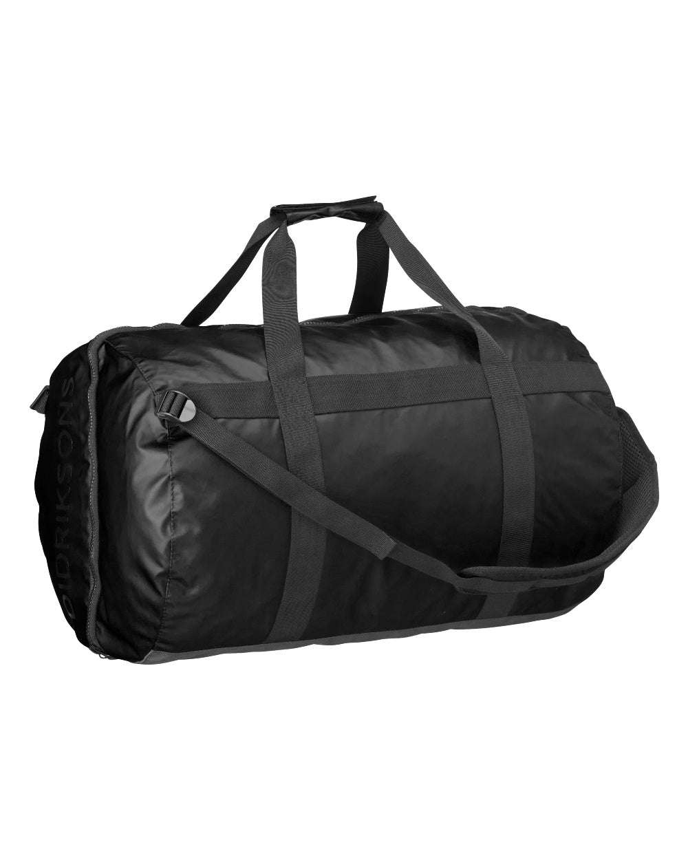 Black coloured Didriksons Sauda Duffel Bag on white background