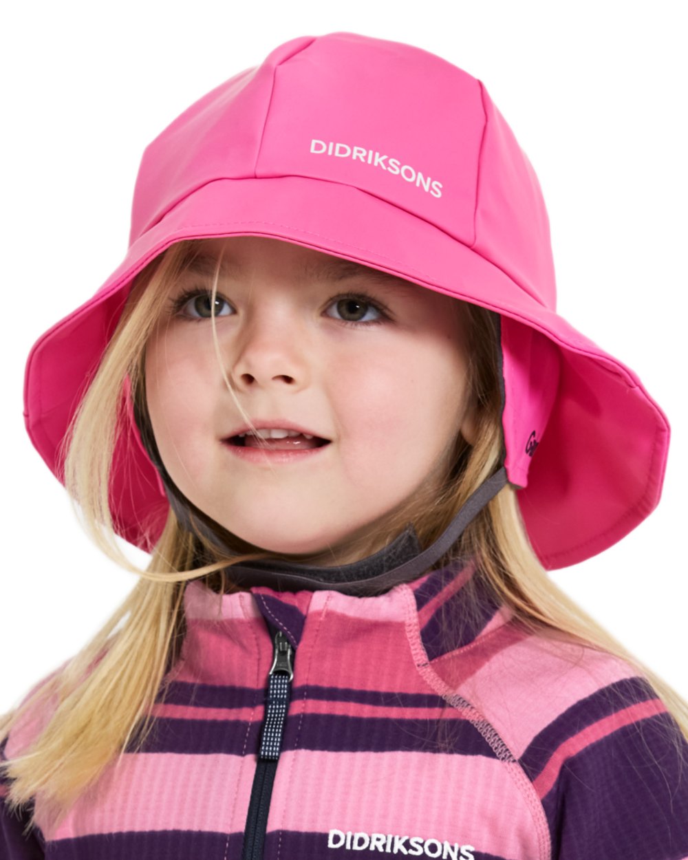 Sweet Pink coloured Didriksons Southwest Kids Galon on white background