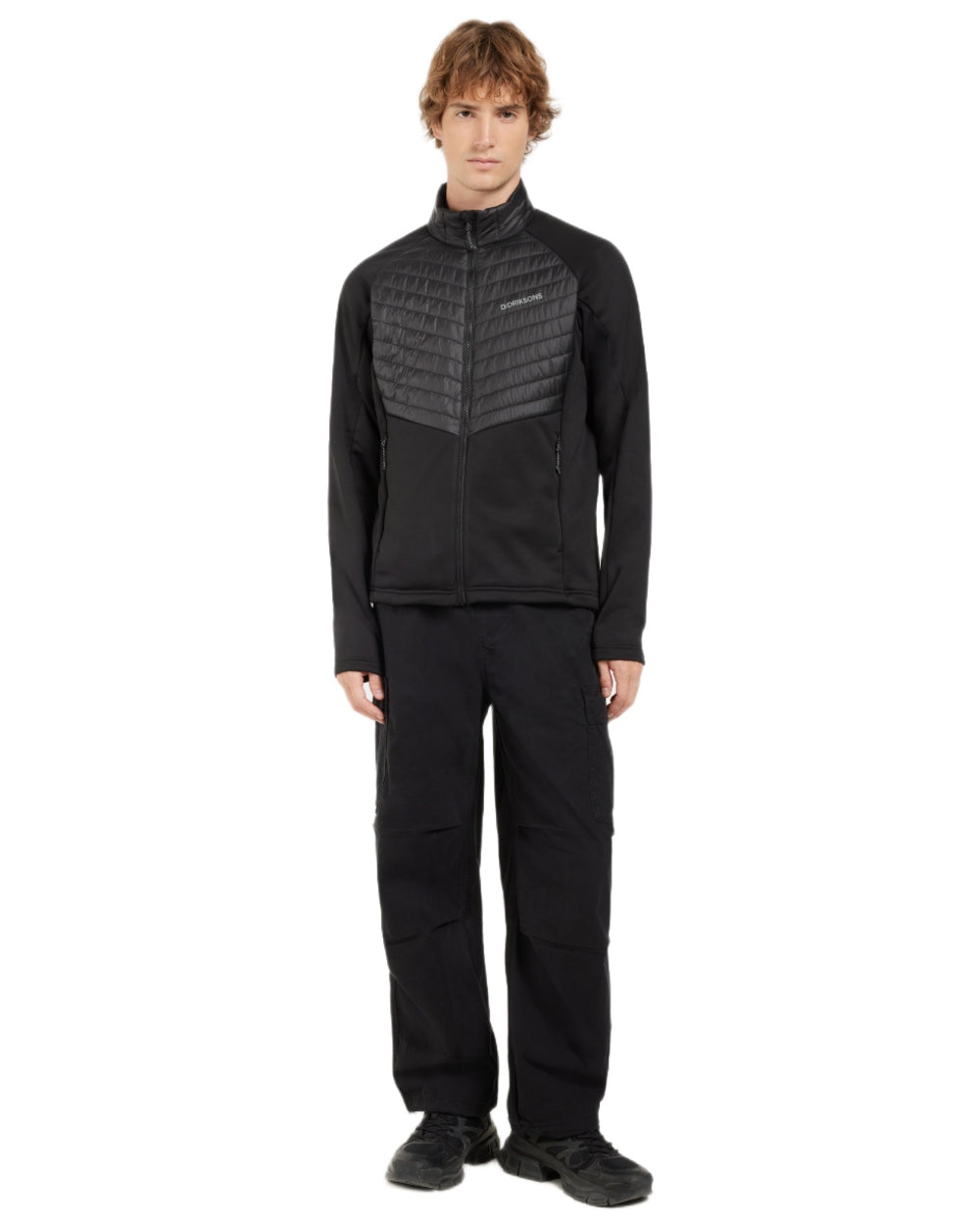 Black coloured Didriksons Mens Terje Full Zip Jacket on white background