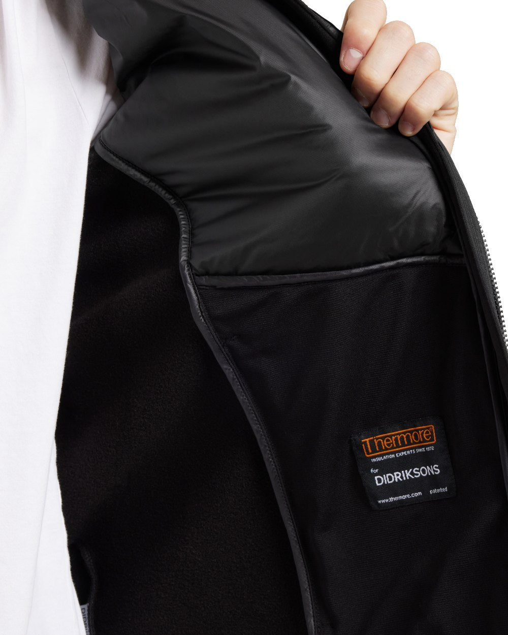 Black coloured Didriksons Mens Terje Full Zip Jacket on white background