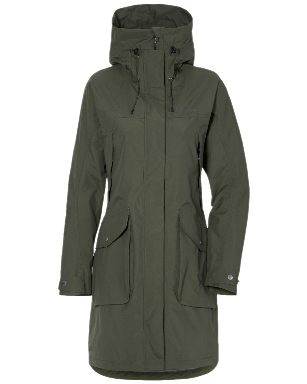 Deep Green Coloured Didriksons Thelma Womens Parka 10 on white background