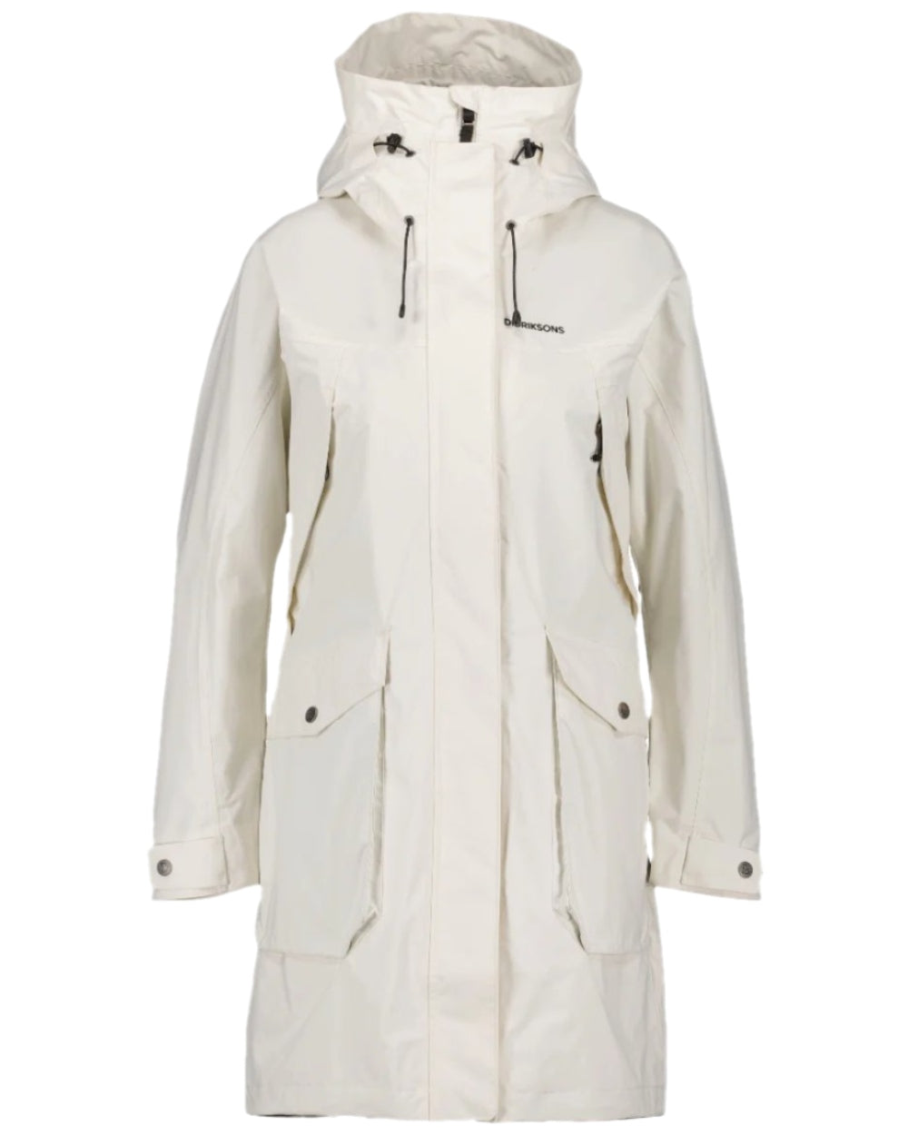 White Foam Coloured Didriksons Thelma Womens Parka 10 on white background