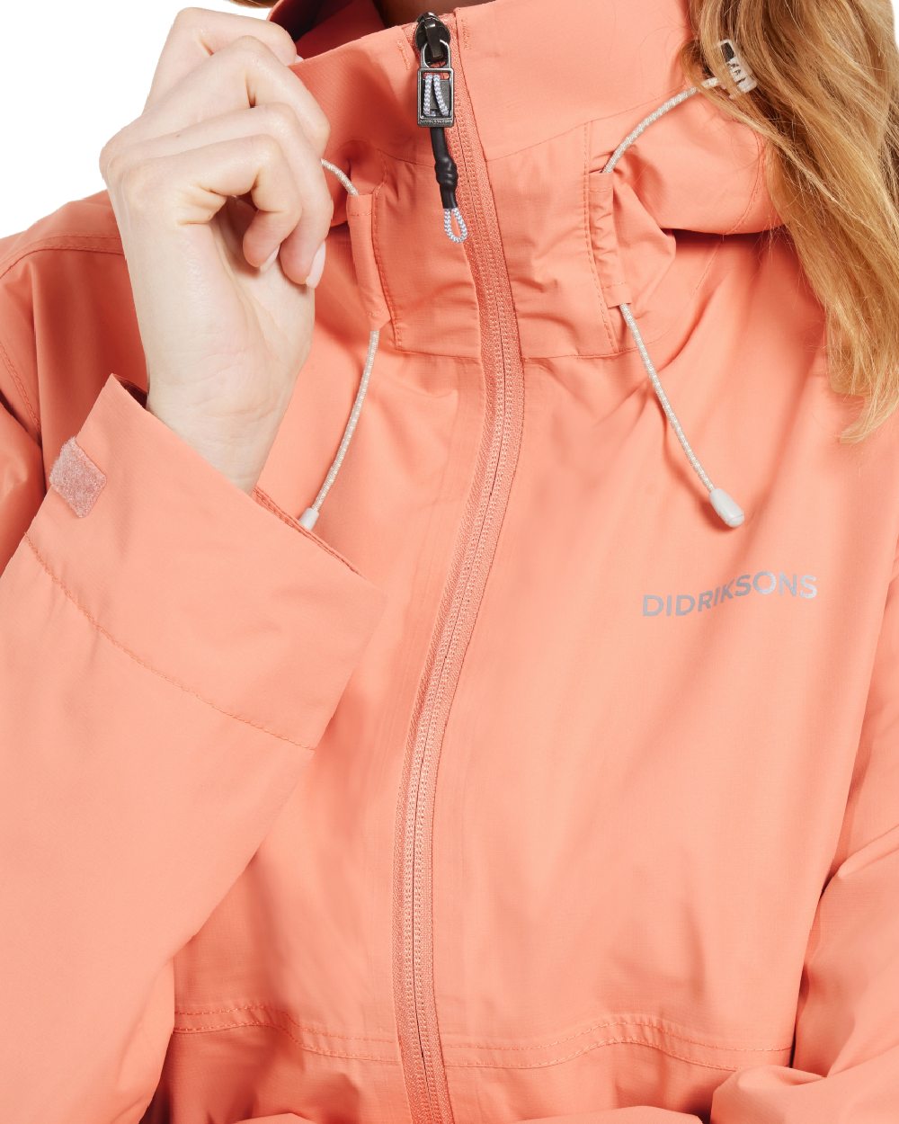 Clay Pink coloured Didriksons Tilde Womens Jacket on white background